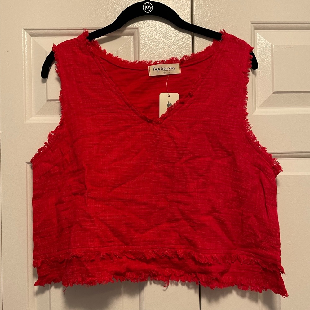 Red Cropped Tank